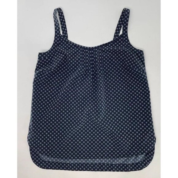 Lands End Navy Blue White Geometric Print Sleeveless Pull Over Tank Size 2P - Picture 6 of 8